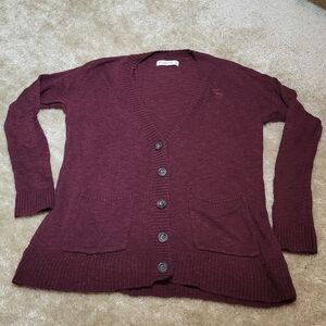 Abercrombie & Fitch Maroon Cardigan